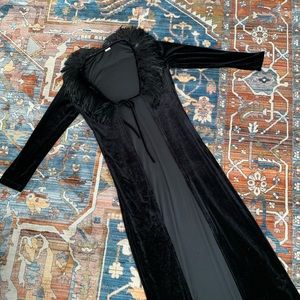 Long velvet cardigan feather Lining size s vintage